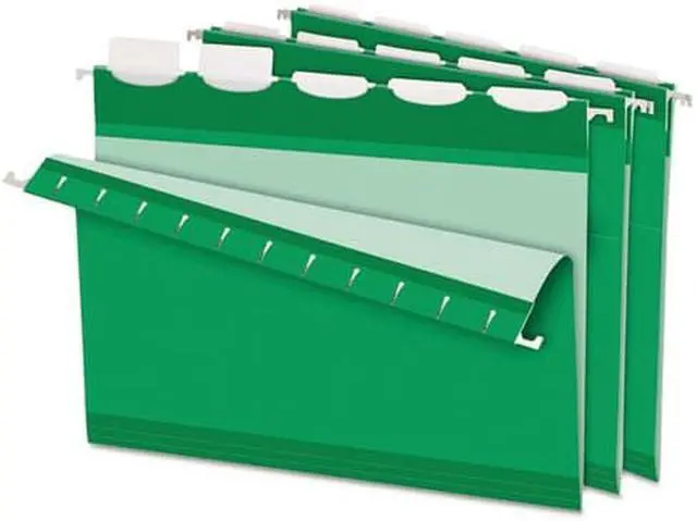 Alt view image 4 of 20 - Tops Pendaflex 42626 Ready-Tab Reinforced Hanging Folders  1/5 Tab  Letter  Bright Green  25 per Box