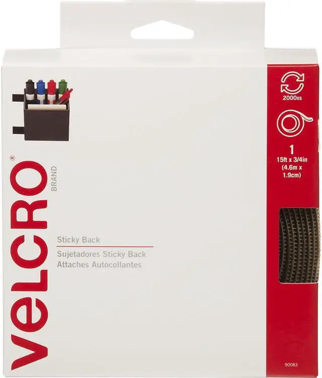 Alt view image 3 of 19 - Velcro Sticky-Back Hook and Loop Fastener Tape with Dispenser 3/4 x 15 ft. Roll