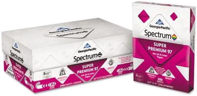 Alt view image 2 of 5 - Georgia Pacific Spectrum Super Premium Bright Inkjet/Laser Paper, 28lb, 8-1/2 x 11, 300 Sht/Ream