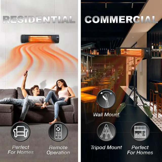 Alt view image 4 of 6 - Dr Infrared Heater DR-338 Carbon Infrared Patio Heater With Tripod, Black