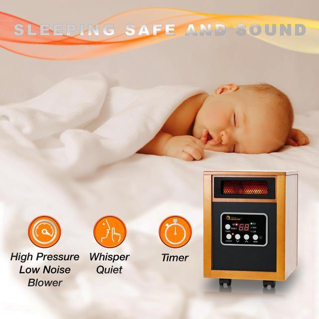 Alt view image 6 of 9 - Dr Infrared Heater DR-968, Advanced Dual Heating System, Portable Quartz Infrared Space Heater, 1500-Watt