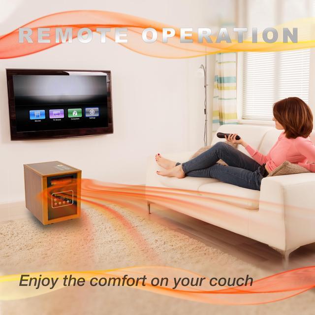 Alt view image 7 of 9 - Dr Infrared Heater DR-968, Advanced Dual Heating System, Portable Quartz Infrared Space Heater, 1500-Watt