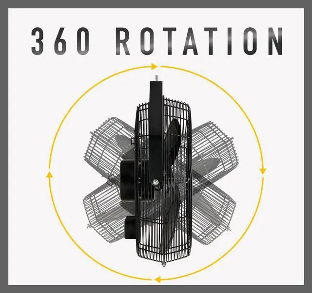 Alt view image 5 of 13 - iLIVING 18-Inch Wall Mounted Variable Speed Indoor/Outdoor Weatherproof Fan, 6360 CFM, Black