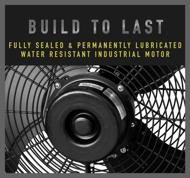 Alt view image 7 of 13 - iLIVING 18-Inch Wall Mounted Variable Speed Indoor/Outdoor Weatherproof Fan, 6360 CFM, Black