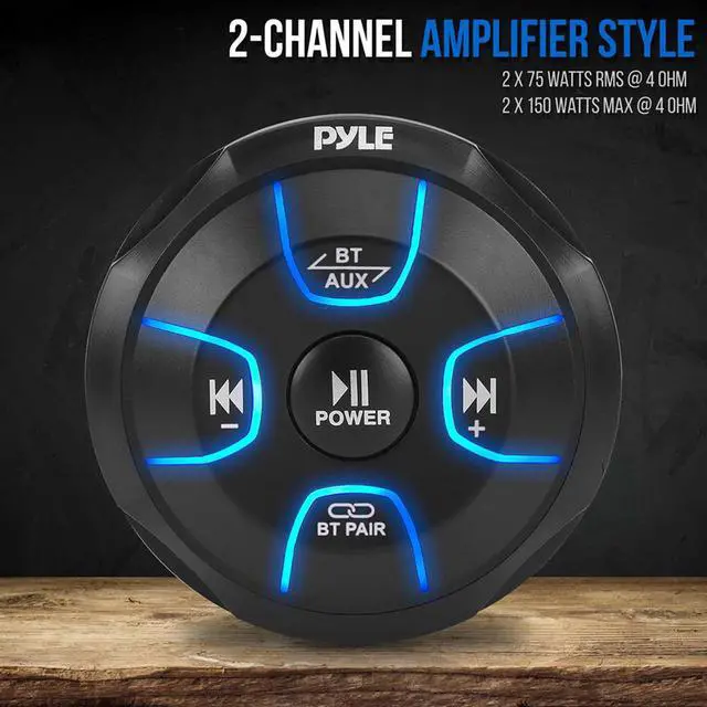 Alt view image 2 of 12 - Pyle PLMRBT19 Universal Waterproof Full Range Amplified Wireless Bluetooth Audio Receiver Remote Controller