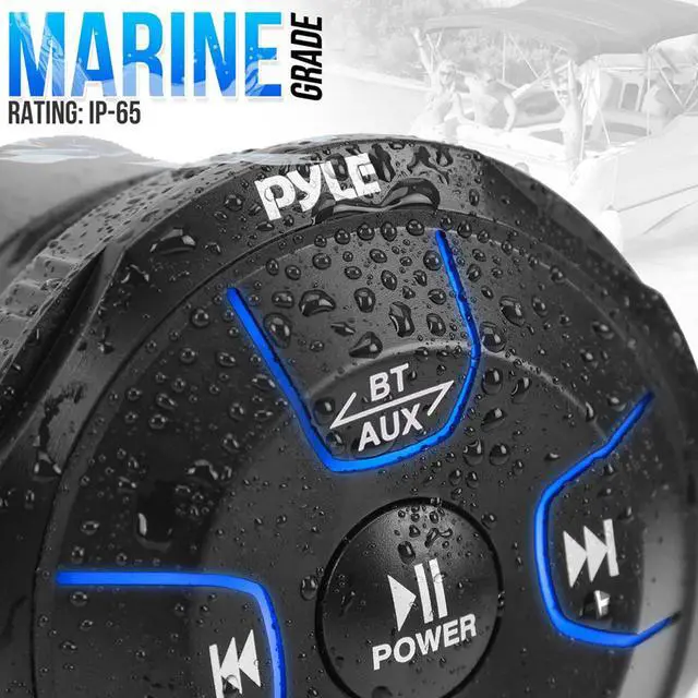 Alt view image 3 of 12 - Pyle PLMRBT19 Universal Waterproof Full Range Amplified Wireless Bluetooth Audio Receiver Remote Controller
