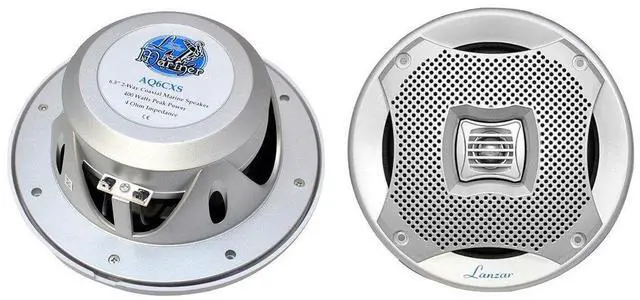 Alt view image 5 of 6 - Pyle PLMRB29W Single DIN Bluetooth Marine MP3 AM/FM Stereo Receiver with White Cover, 22" Radio Antenna, Wire, 2x 6.5" 400W Max 2-Way Water Resistant Audio Speakers (Silver)