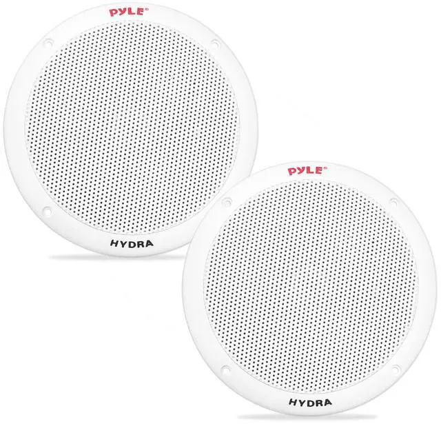 Alt view image 5 of 7 - Pyle PLMRB29W Single DIN Bluetooth Marine MP3 AM/FM Stereo Receiver, White Cover, Long Range Antenna, Amplifier w/Kit, 4x 6.5'' 400W Peak 2-Way Full Range Dual Cone Waterproof Speakers (White)