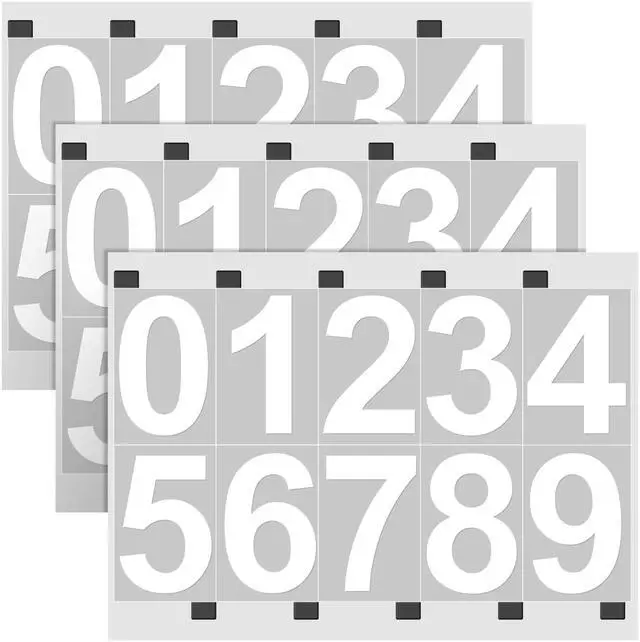 Main image of SereneLife Reflective Mailbox White Number Stickers | 3 Sets of (0-9) 1.6"x3" Inch Self-Adhesive Vinyl Numbers | Weatherproof, Easy Installation & Enhanced Reflection, Suitable for Outdoor Surfaces
