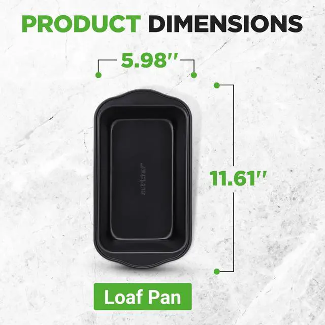 Alt view image 6 of 14 - NutriChef 4-Piece Loaf Pan Set, Non-Stick Bread Loaf Pans with Easy Grip Handles, Heavy Gauge Carbon Steel Bakeware for Baking Bread, Cakes, and Casseroles, 11.61" x 5.98" x 2.56" Inch, Black