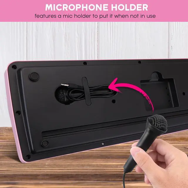 Alt view image 7 of 7 - Pyle Electric Keyboard Piano 49 Keys - Portable Kids Digital Musical Karaoke Piano Keyboard - 100 Tunes/Rhythms, 50 Demos, Rechargeable Battery - Wired Microphone - Beginners Kids Adult