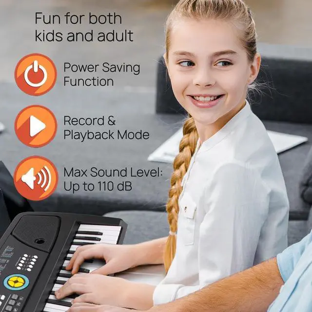 Alt view image 4 of 7 - Pyle Portable 61 Key Piano Keyboard, Digital Musical Karaoke - Learning Keyboard for Beginners w/ Drum Pad, Recording, Microphone, Music Sheet Stand, Built-in Speaker, Wired Microphone, Black