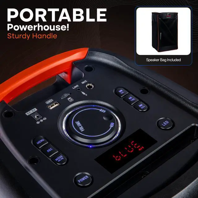 Alt view image 3 of 3 - Pyle Audio Large Bluetooth Party Speaker - Big Bluetooth Speaker with True Wireless Stereo System - Enjoy Powerful Bass and Clear Treble - Portable Big Speaker - PPHP1979-160W