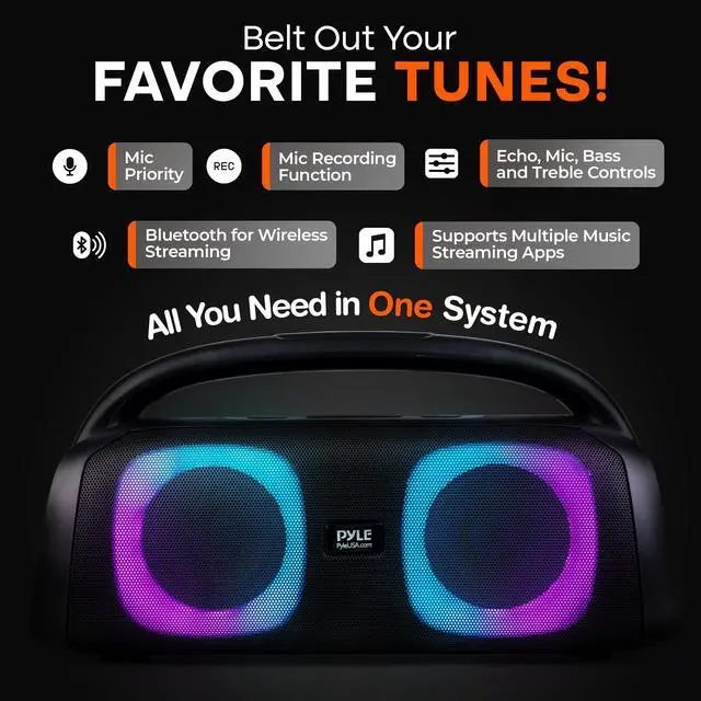 Alt view image 2 of 7 - Pyle Audio Soundcore Boom 2 - Boombox Bluetooth Speaker with True Wireless Stereo System - Enjoy Powerful Bass and Clear Treble - Large Bluetooth Speaker with LED Display - Model PPHP26HD - 160W