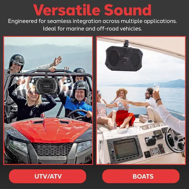 Alt view image 5 of 7 - Pyle 10 Inch Subwoofer System - 400 Watts Powered Subwoofer for Marine & Powersports, Quick-Mount, Water Resistant Vehicle System, Weatherproof Housing, Designed for UTVs & Boats