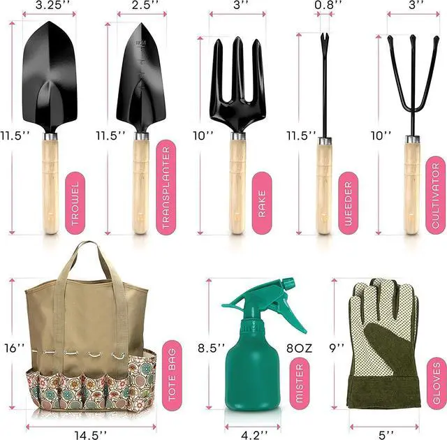 Alt view image 5 of 7 - Gardening Tools for Women Stainless Steel Gardening Tools - Gardening Kit Garden Tools for Women Includes Shovel Trowel Fork Rake Gardening Gloves Perfect Gardening Gifts