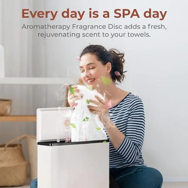 Alt view image 2 of 7 - SereneLife Luxury Rectangle Towel Warmer - Spa & Bathroom Heater with Custom Fragrance, Auto Shut-Off, Fits 2 large Towels, Blankets, Bathrobes, PJ's - Perfect Gift for Him & Her (Black)