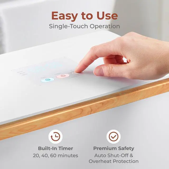 Alt view image 3 of 7 - SereneLife Luxury Rectangle Towel Warmer - Spa & Bathroom Heater with Custom Fragrance, Auto Shut-Off, Fits 2 large Towels, Blankets, Bathrobes, PJ's - Perfect Gift for Him & Her (Natural Wood)