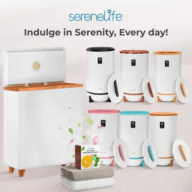 Alt view image 6 of 7 - SereneLife Luxury Rectangle Towel Warmer - Spa & Bathroom Heater with Custom Fragrance, Auto Shut-Off, Fits 2 large Towels, Blankets, Bathrobes, PJ's - Perfect Gift for Him & Her (Natural Wood)
