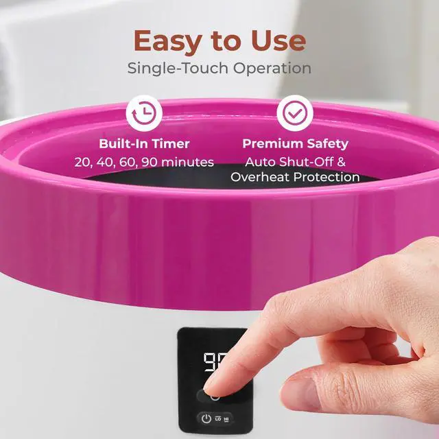 Alt view image 3 of 7 - SereneLife Counter Towel Warmer Bucket - with Customized Fragrance for Spa and Bathroom, Luxury Heater, Auto Shut Off, Fits 1 Large Blanket, Bathrobe, PJs (Pink)