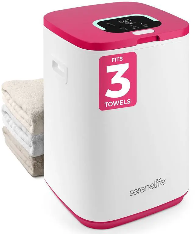 Main image of SereneLife Towel Warmers for Bathroom, 23L Luxury Heater, Blanket Warmer Bucket, LED Display, Up to 24 Hours Delay, 3 Heating Modes and Child Lock for Oversize Bathrobes PJ's and More (Pink)