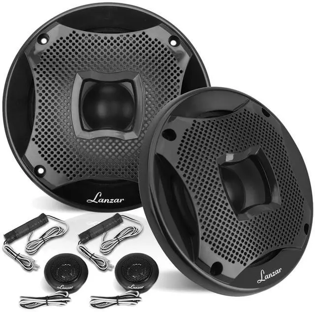 Alt view image 3 of 7 - Dual MXD13 Single DIN Bluetooth Marine MP3 AM/FM Stereo Receiver, Spa bezel, Adapter Plate, 22" Radio Antenna, Wire, 2x 6.5" 450 Watt Peak 2-Way Water Resistant Boat Audio Speakers (Black)