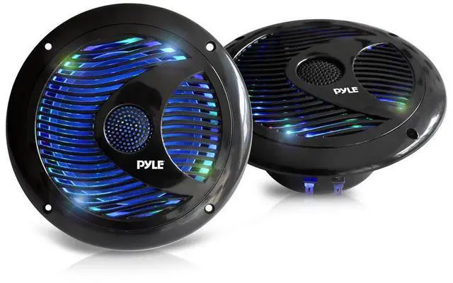 Alt view image 3 of 7 - Dual MXD13 Single DIN Bluetooth Marine MP3 AM/FM Stereo Receiver, Spa bezel, Adapter Plate, 22" Radio Antenna, Wire, 4x 6.5'' 150 Watt Max Dual Cone Multicolor LED Audio Speakers (Black) w/Remote