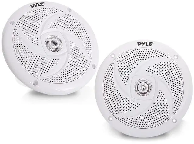 Alt view image 3 of 7 - Pyle PLMRB29W Single DIN Bluetooth Marine MP3 Stereo Receiver, Spa bezel, Adapter Plate, 22" Radio Antenna, Wire, 2x 6'' 240 Watt Max 2-Way Boat Audio Speakers (White)