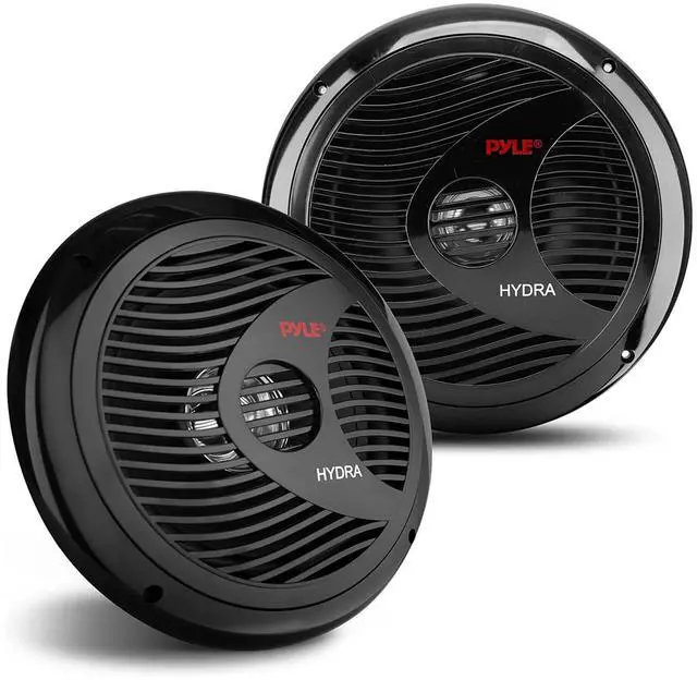 Alt view image 6 of 7 - Pyle PLRMR27BTB Single-DIN Marine Bluetooth USB/AUX MP3 AM/FM Radio Stereo Receiver W/Install Kit + Adapter Plate, 4x 8'' 180W Max Power Full Range Boat Black Speakers W/50 Feet Wire, Radio Antenna
