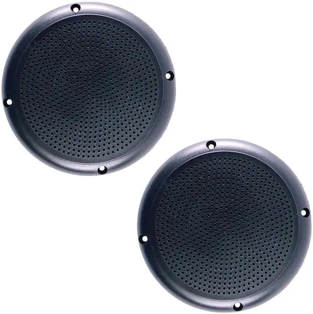 Alt view image 6 of 7 - Pyle PLRMR27BTB Single-DIN Marine Bluetooth USB/AUX MP3 AM/FM Radio Stereo Receiver W/Install Kit + Adapter Plate, 4x 5.25" 20W RMS Power Polycone Audio Black Boat Speakers W/50 Feet Wire, 22" Antenna