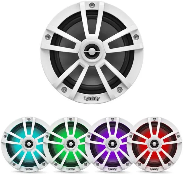 Alt view image 3 of 5 - JVC KD-T92MBS Single-DIN Marine Bluetooth USB/AUX CD Player AM/FM Stereo Receiver W/White Cover, 2x 6.5" 225W Max Power Waterproof Coaxial RGB LED Boat White Speakers W/50 Feet 16 Gauge Wire, Antenna