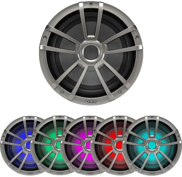 Alt view image 4 of 7 - JVC KD-T92MBS Single-DIN Marine Bluetooth USB/AUX CD Player AM/FM Stereo Receiver W/White Cover, 4x 6.5" 225W Max Power RGB LED Titanium Speakers W/Wire, 10" Multi-Element RGB LED Subwoofer, Antenna