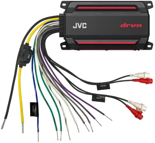 Alt view image 4 of 7 - JVC KD-X38MBS Single-DIN Marine Bluetooth USB/AUX LED AM/FM SiriusXM Ready Stereo Receiver W/White Cover, 4x 6.5" 150W Max Power 2-Way Coaxial White Boat Speakers, 4-Channel Amplifier W/Kit, Antenna