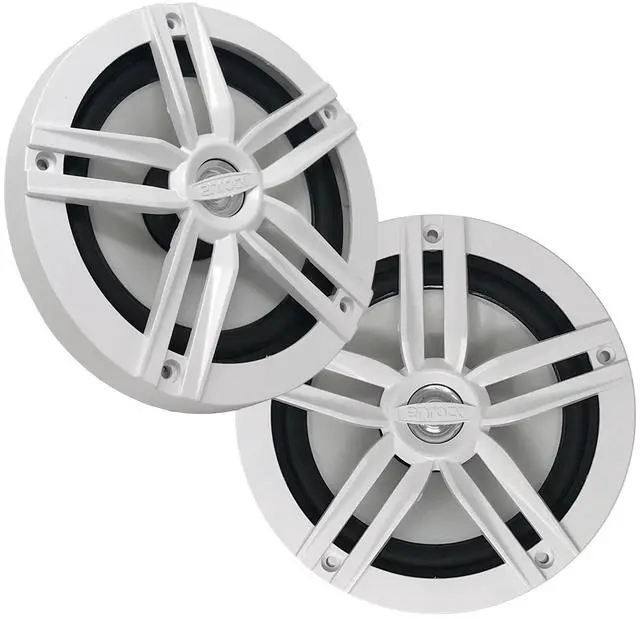 Alt view image 5 of 6 - Pyle PLCDBT65 Single-DIN Marine Bluetooth USB/AUX CD Player AM/FM Stereo Receiver W/White Cover, 2x Enrock EM265W 6.5" 180 Watt Peak Power 2-Way Boat Audio White Speakers W/50 Feet 18G Wire, Antenna