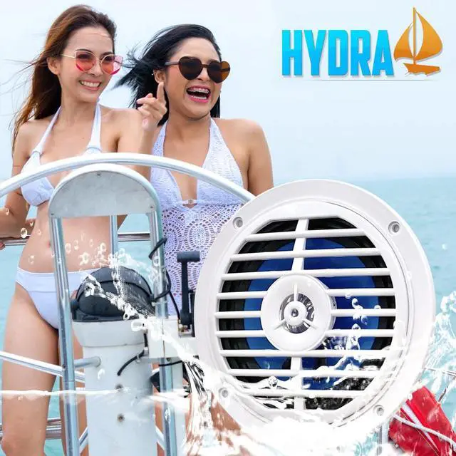 Alt view image 6 of 7 - Pyle PLCDBT65 Single-DIN Marine Bluetooth USB/AUX CD Player AM/FM Stereo Receiver W/White Cover, 2x Pyle PLMR57W 5.25" 100W Max Power Dual Cone Full Range White Speakers W/50 Feet 18G Wire, Antenna