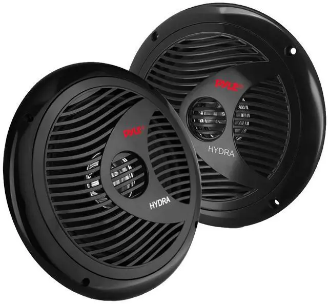 Alt view image 5 of 7 - Pyle PLCDBT65 Single-DIN Marine Bluetooth USB/AUX CD Player AM/FM Stereo Receiver W/White Cover, 2x Pyle PLMR60B 6.5" 150W Max Power Full Range Dual Cone Black Speakers W/50 Feet 18G Wire, 22" Antenna