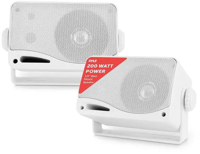 Alt view image 5 of 7 - Pyle PLCDBT65 Single-DIN Marine Bluetooth USB/AUX CD Player AM/FM Stereo Receiver W/White Cover, 4x 3.5'' 200W Max Power 3-Way Weather Proof Mini Box White Speakers W/50 Feet 18G Wire, 22" Antenna