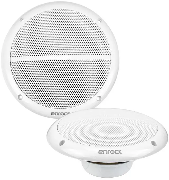 Alt view image 5 of 6 - Pyle PLRMR23BTW Single-DIN Bluetooth Marine USB/AUX MP3/SD AM/FM Radio Stereo Receiver W/White Cover, 2x Enrock EM602W 6.5" 90W Max Power 2-Way Full Range White Boat Speakers W/50 Feet Wire, Antenna