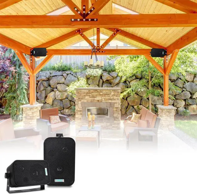 Alt view image 6 of 7 - Pyle PLRMR23BTW Single-DIN Bluetooth Marine USB/AUX MP3/SD AM/FM Radio Stereo Receiver W/White Cover, 2x 3.5" 300W Max Power Indoor/Outdoor Black Waterproof Speakers W/50 Feet Wire, 22" Radio Antenna