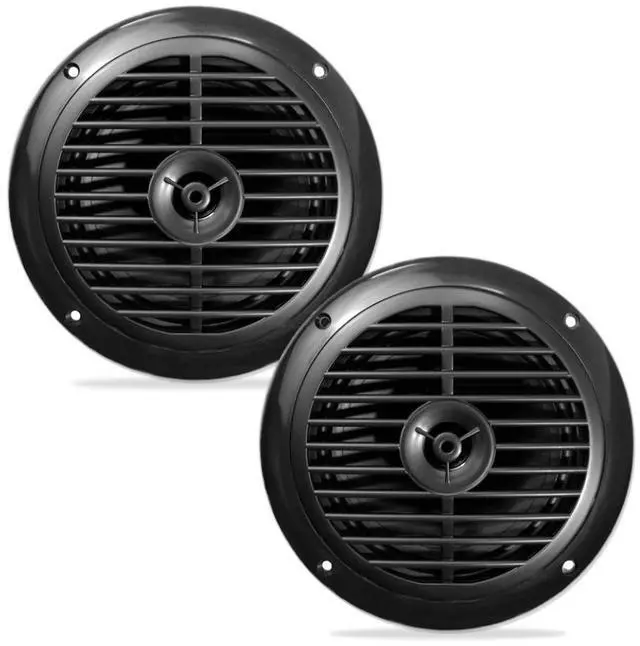 Alt view image 5 of 7 - Pyle PLRMR23BTW Single-DIN Bluetooth Marine USB/AUX MP3/SD AM/FM Radio Stereo Receiver W/White Cover, 4x Pyle PLMR67B 6.5'' 120W Max Power Dual Cone Waterproof Black Speakers W/50 Feet Wire, Antenna