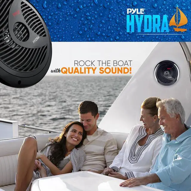 Alt view image 5 of 7 - Pyle PLRMR23BTW Single-DIN Bluetooth Marine USB/AUX MP3/SD AM/FM Radio Stereo Receiver W/White Cover, 4x 8'' 180W Max Power Waterproof Full Range Black Speakers, 4 Channel Amplifier W/Kit, Antenna