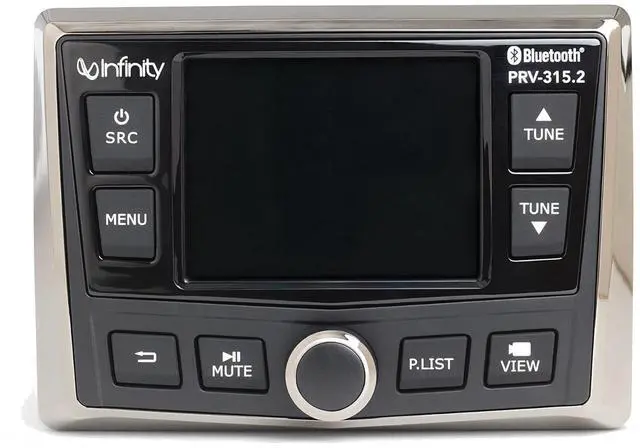 Alt view image 2 of 6 - Infinity PRV-315.2 Marine Gauge Style USB Bluetooth AM/FM/WB Radio Receiver, 4x 6.5" 180 Watt Peak Power 2-Way Multi-Element Gray Marine Speakers, Wire, Antenna, USB/AUX Adapter (Bulk Packaging)
