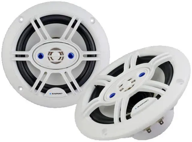 Alt view image 3 of 5 - Kenwood KMR-D382BT Single DIN CD Player Bluetooth Marine Receiver, 2x 6.5" 240 Watt Max 4-Way Marine Outdoor Audio Speakers (White) w/Wire