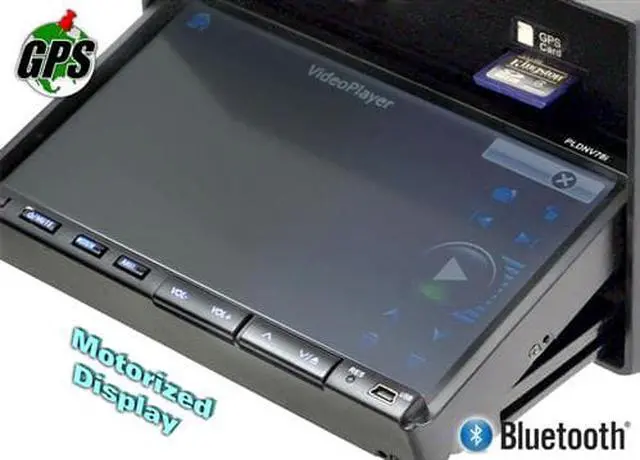 Alt view image 5 of 10 - Pyle PLDNV78I 7" Double-DIN Touchscreen LCD Monitor w/ DVD/CD/MP3/MP4/USB/SD/AMFM/RDS/Bluetooth & GPS