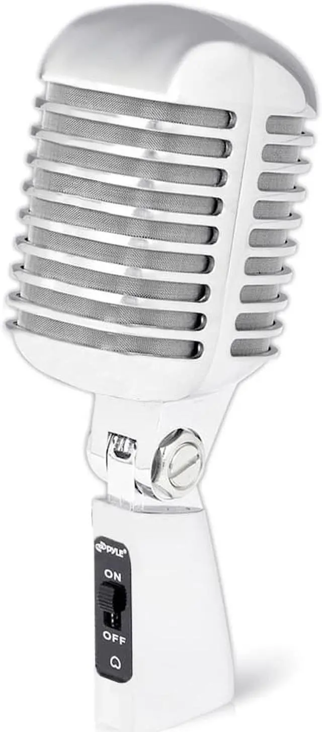 Alt view image 4 of 19 - PylePro - Classic Retro Vintage Style Dynamic Vocal Microphone with 16ft XLR Cable (Silver)