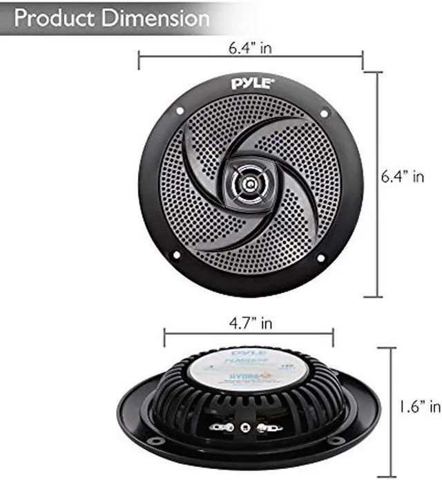 Alt view image 3 of 8 - Pyle Marine Speakers - 5.25 Inch Low Profile Slim Style Waterproof Wakeboard Tower and Weather Resistant Outdoor Audio Stereo Sound System with 180 Watt Power - 1 Pair in White (PLMRS5B)