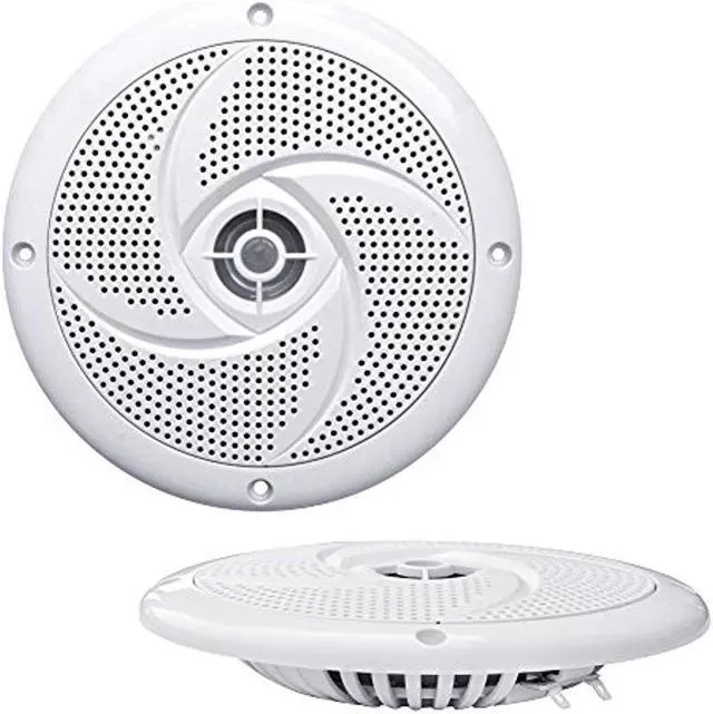 Main image of Pyle Marine Speakers - 4 Inch 2 Way Waterproof and Weather Resistant Outdoor Audio Stereo Sound System with 100 Watt Power and Low Profile Slim Style Design - 1 Pair - PLMRS4W (White)