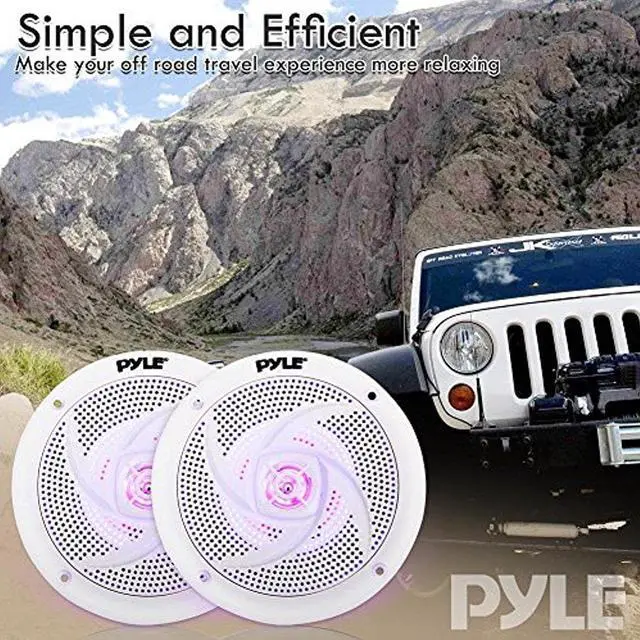 Alt view image 6 of 8 - Pyle Marine Speakers - 6.5 Inch 2 Way Waterproof and Weather Resistant Outdoor Audio Stereo Sound System with LED Lights, 240 Watt Power and Low Profile Slim Style - 1 Pair - PLMRS63WL (White)