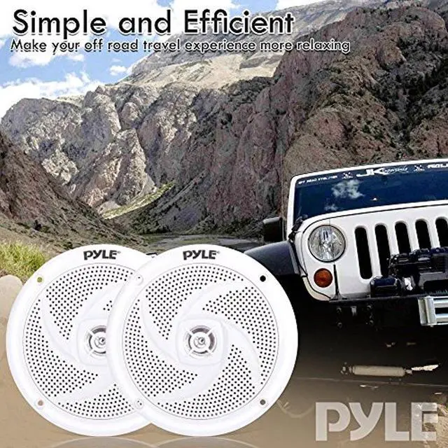 Alt view image 6 of 10 - Pyle Marine Speakers - 5.25 Inch 2 Way Waterproof and Weather Resistant Outdoor Audio Stereo Sound System with 240 Watt Power and Low Profile Slim Style - 1 Pair - PLMRS5W (White)