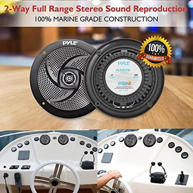Alt view image 6 of 8 - Pyle Marine Speakers - 5.25 Inch Low Profile Slim Style Waterproof Wakeboard Tower and Weather Resistant Outdoor Audio Stereo Sound System with 180 Watt Power - 1 Pair in White (PLMRS5B)